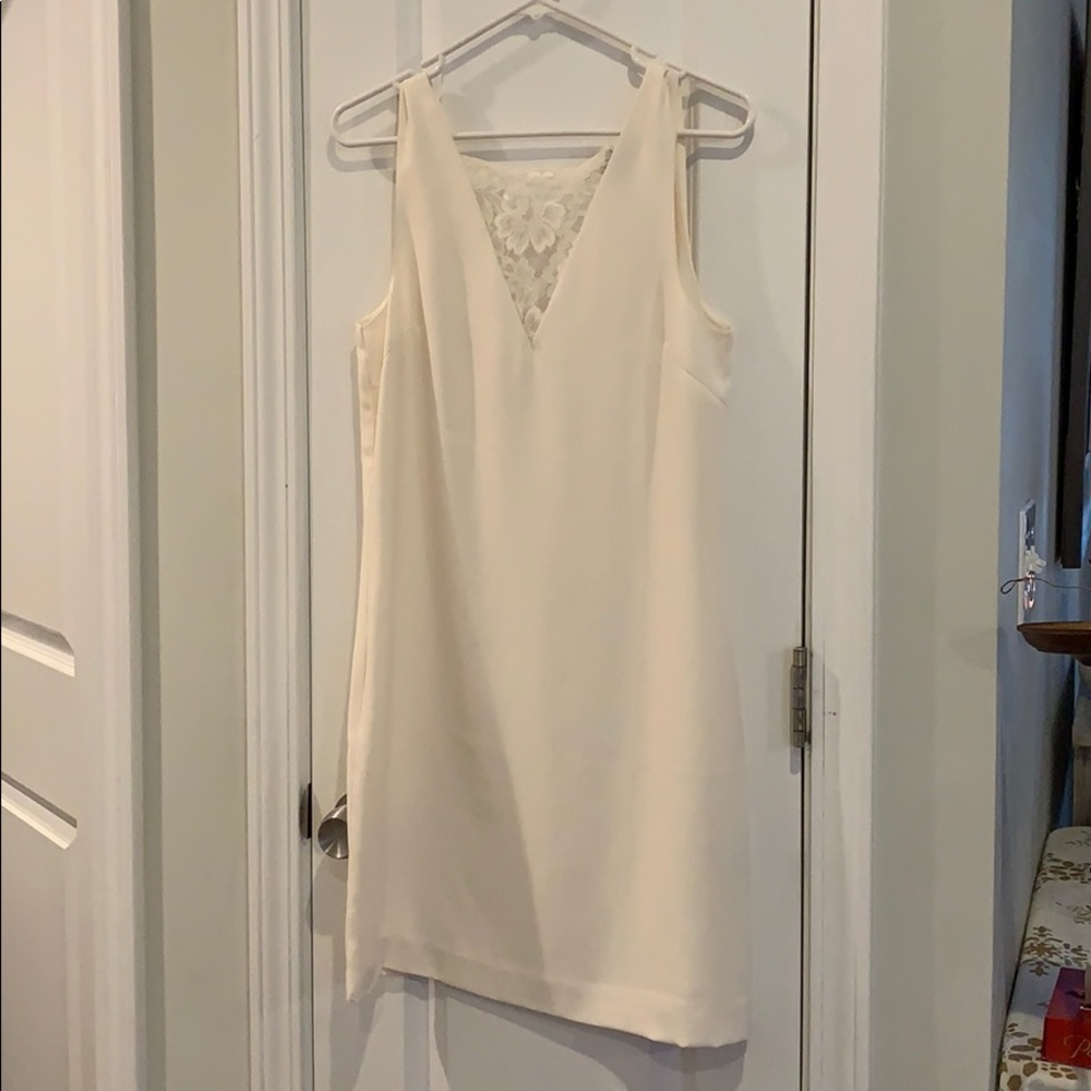 White lace top dress